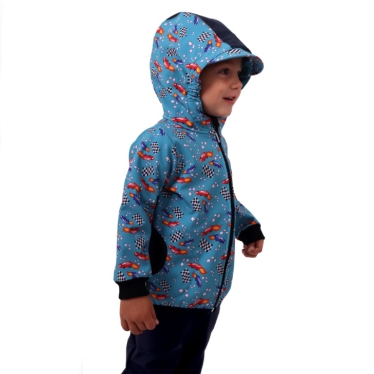 Dětská softshellová bunda s fleecem JOŽÁNEK raketové auťáky